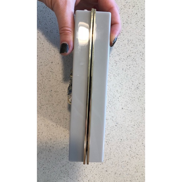 Charlotte Olympia Gray Zodiac Aquarius Box Clutch *NEEDS REPAIR* - Picture 5 of 8